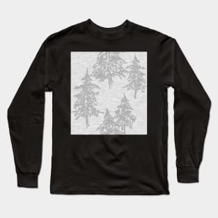 Evergreen Trees - Grey Linen Long Sleeve T-Shirt